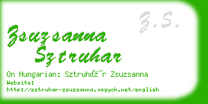 zsuzsanna sztruhar business card